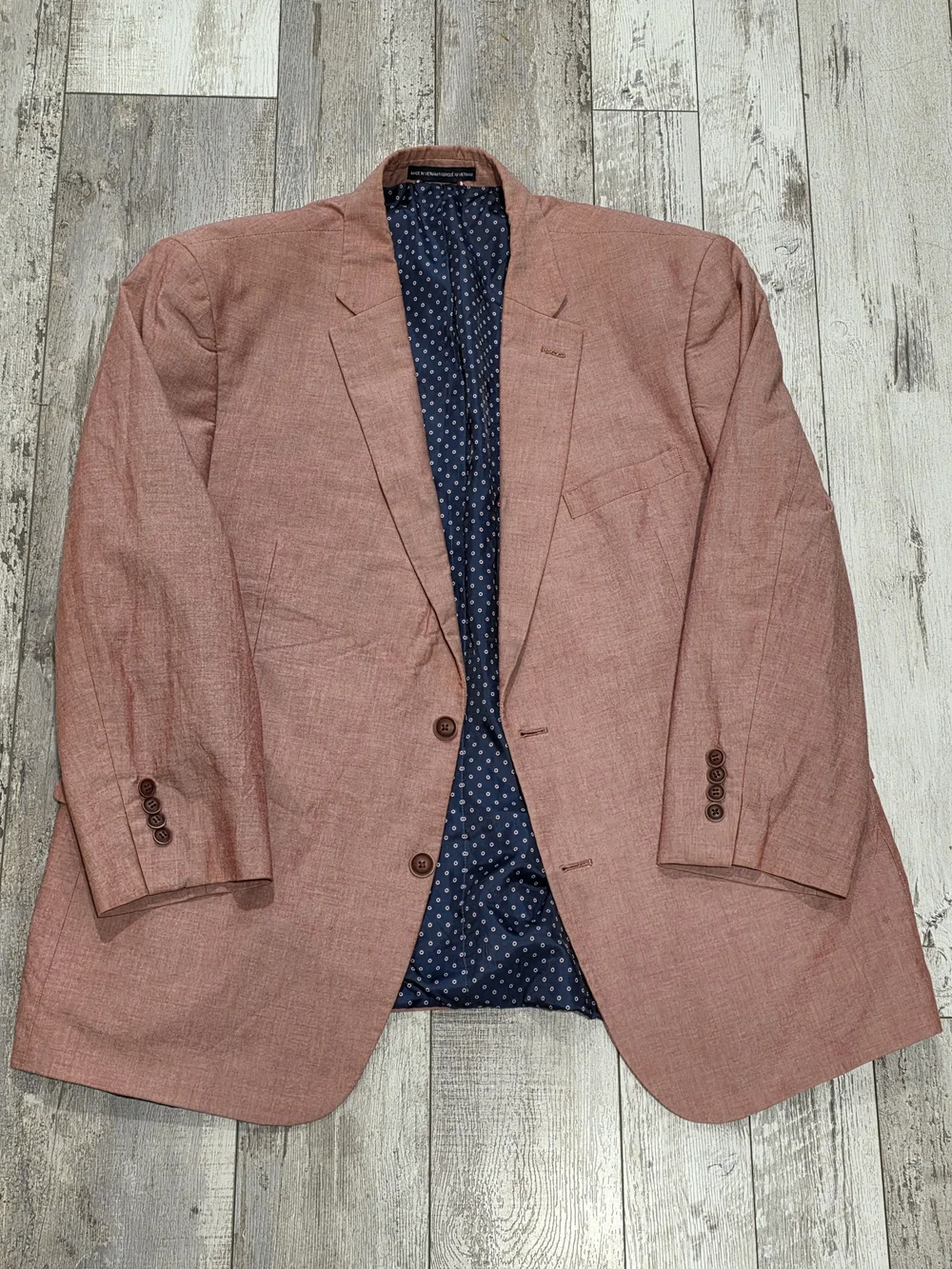 48R Men's Tommy Hilfiger 100% Cotton Blazer Muted Coral Pink Sport Coat